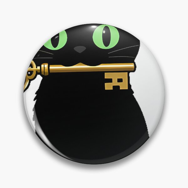 Item preview, Black Cat with Ancient Key Icon designed and sold by IllumeInk.