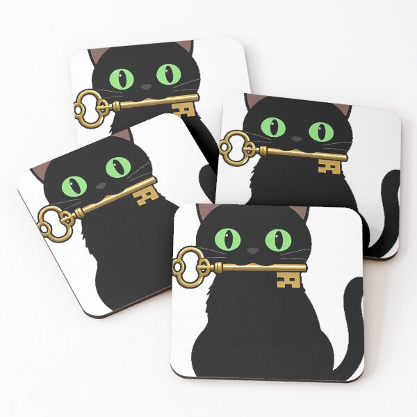 Item preview, Black Cat with Ancient Key Icon designed and sold by IllumeInk.
