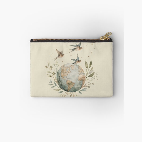 Item preview, Born to Roam | Vintage Watercolour Swallows Around the World Travel Art Print designed and sold by Bound for Wonder.