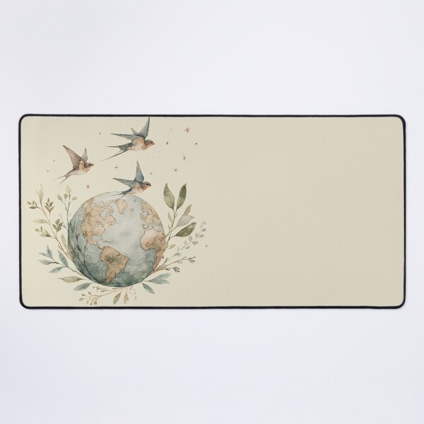Item preview, Born to Roam | Vintage Watercolour Swallows Around the World Travel Art Print designed and sold by Bound for Wonder.