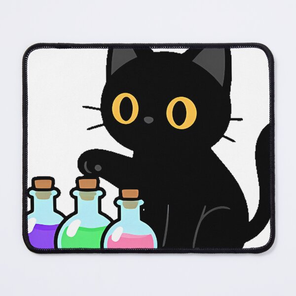 Item preview, Black Cat with Potion Bottles Icon designed and sold by IllumeInk.