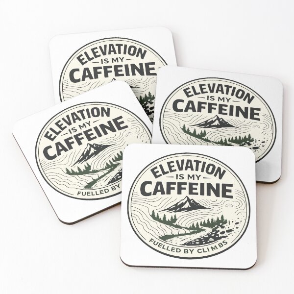 Item preview, Elevation Is My Caffeine MTB T-Shirt | Mountain Bike Climbing Design designed and sold by SingleTrackes.