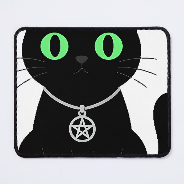 Item preview, Black Cat with Pentagram Necklace Icon designed and sold by IllumeInk.