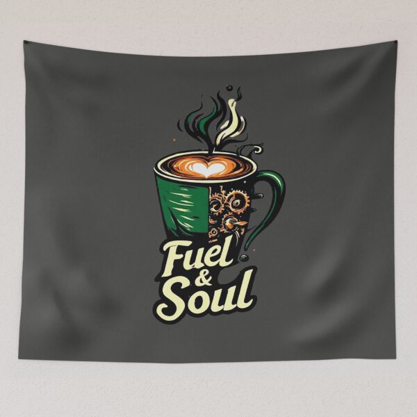 Item preview, Fuel & Soul Steampunk Coffee Mug Heart Latte Barista Art 04 designed and sold by Shift-Bloom.