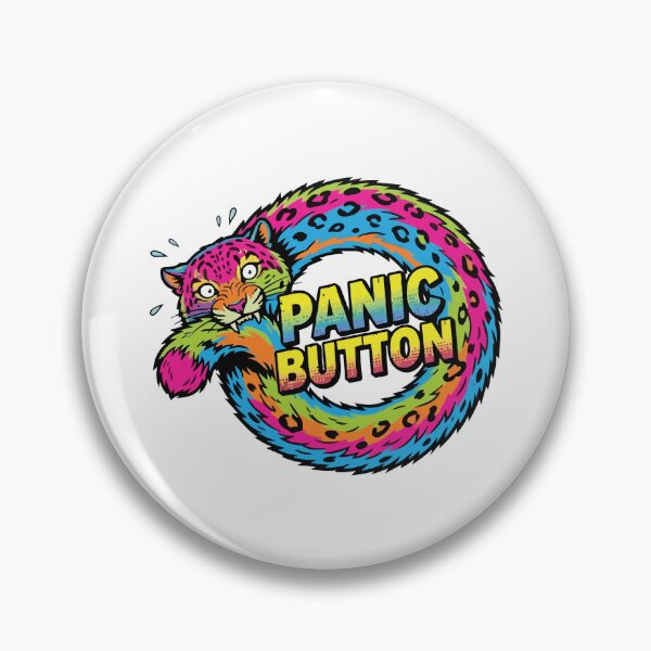 Item preview, Panic Button Snow Leopard Tail Bite Comic Pop Art designed and sold by Arc2020.