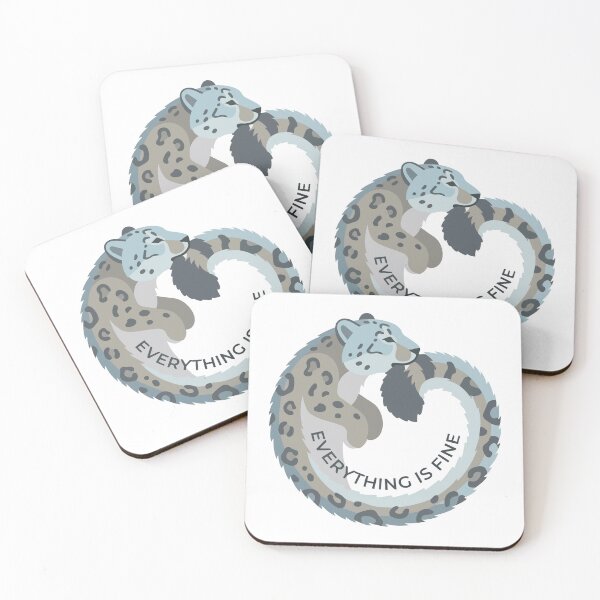 Item preview, Everything Is Fine Minimalist Snow Leopard Meme designed and sold by Arc2020.