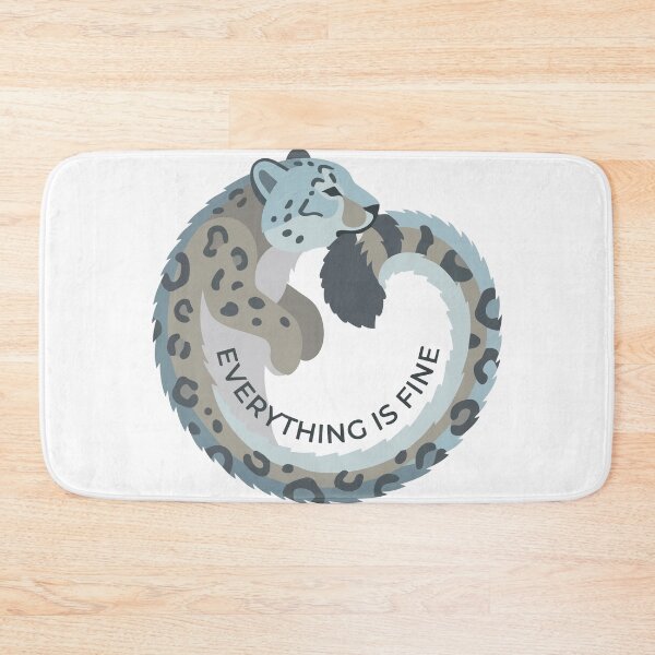 Item preview, Everything Is Fine Minimalist Snow Leopard Meme designed and sold by Arc2020.