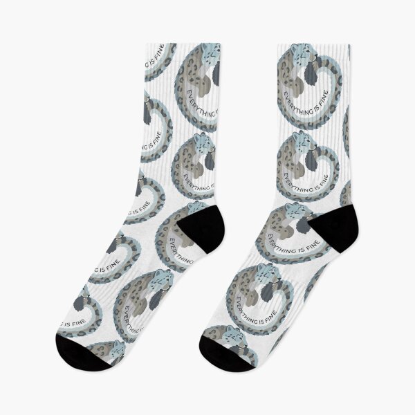 Item preview, Everything Is Fine Minimalist Snow Leopard Meme designed and sold by Arc2020.
