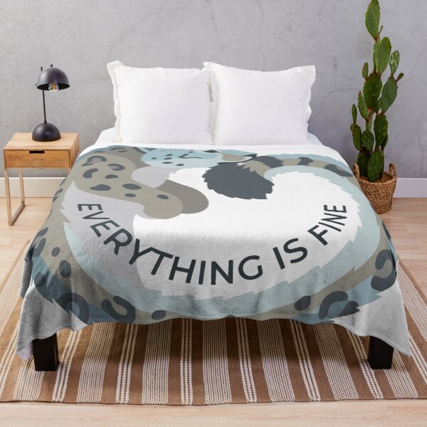 Item preview, Everything Is Fine Minimalist Snow Leopard Meme designed and sold by Arc2020.