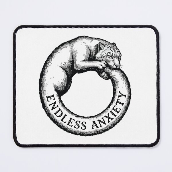 Item preview, Endless Anxiety Snow Leopard Gothic Ouroboros Art designed and sold by Arc2020.