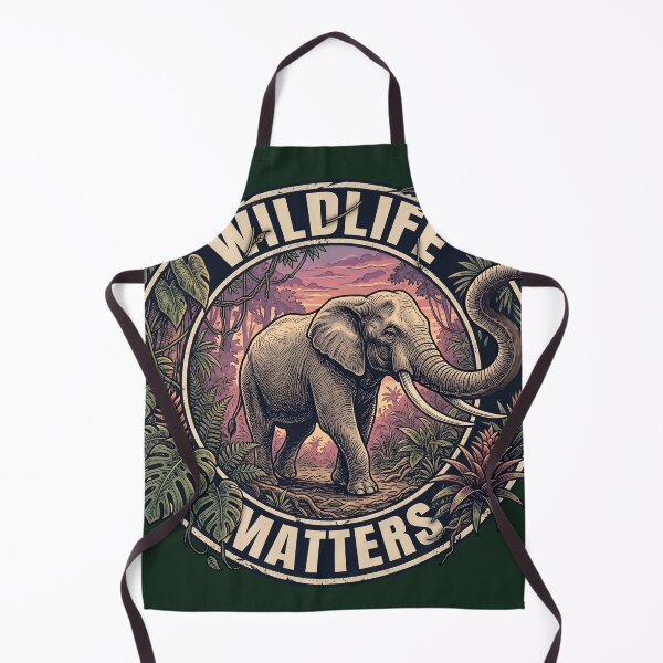 Aperçu de l'œuvre Wildlife Matters Elephant Jungle Conservation Badge Design créée et vendue par artscripts.