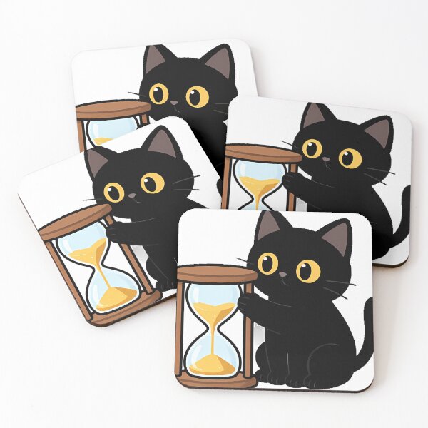 Item preview, Black Cat Hourglass Icon designed and sold by IllumeInk.