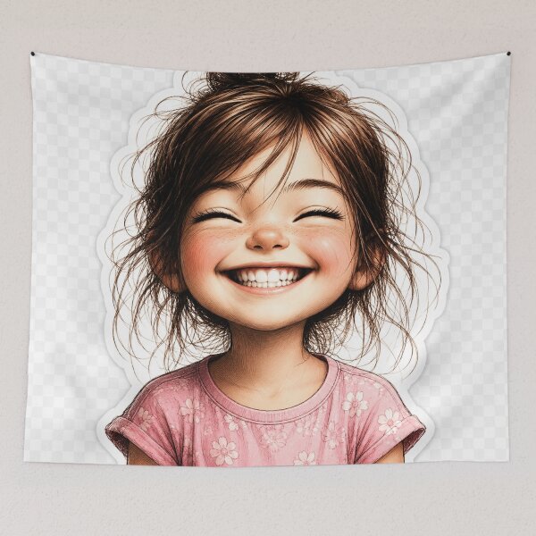Item preview, Joyful Smiling Little Girl Die-Cut Sticker designed and sold by Arts121.