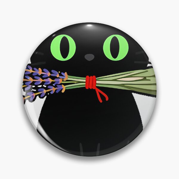 Item preview, Black Cat with Herb Bundle Icon designed and sold by IllumeInk.
