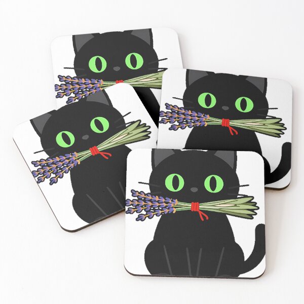 Item preview, Black Cat with Herb Bundle Icon designed and sold by IllumeInk.
