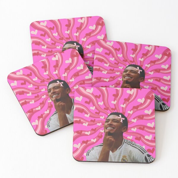 Item preview, Cute Girlypop Jude Bellingham Smiling with Pink Bow designed and sold by SuchWowDesign.