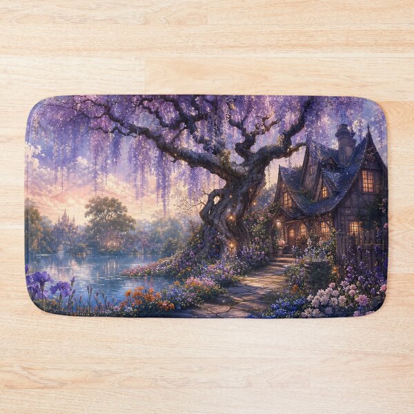 Item preview, Wisteria Cottage by the Pond designed and sold by sigmaartstudio.