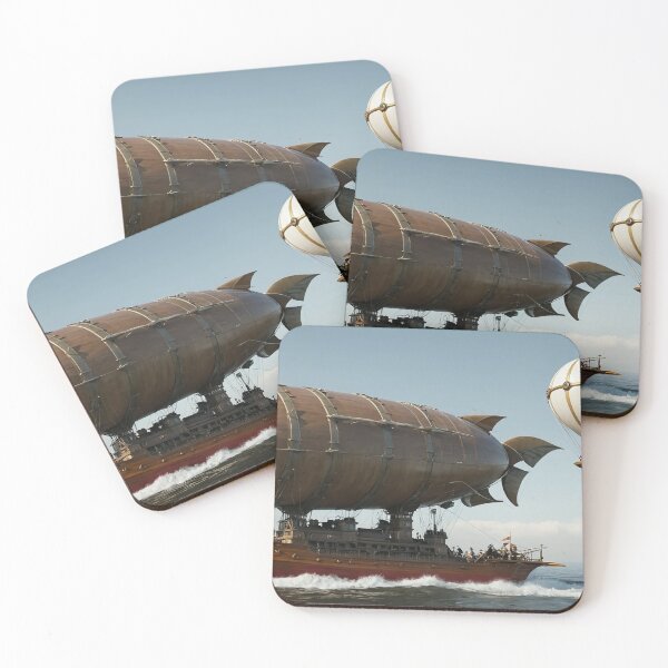Item preview, Steampunk Wooden Airship Sailing the Ocean. designed and sold by SkyKing Ron.