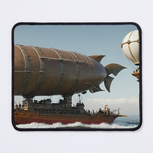 Item preview, Steampunk Wooden Airship Sailing the Ocean. designed and sold by SkyKing Ron.