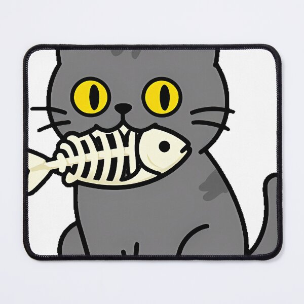 Item preview, Gray Cat Fish Skeleton Icon designed and sold by IllumeInk.