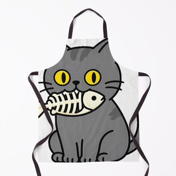 Item preview, Gray Cat Fish Skeleton Icon designed and sold by IllumeInk.