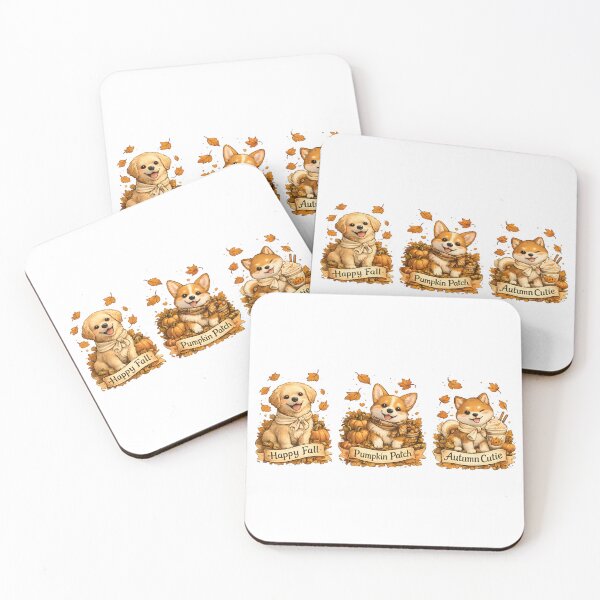 Item preview, Cute Autumn Puppies Collection | Happy Fall, Pumpkin Patch & Autumn Cutie Vintage Design designed and sold by KAM-KAM-STORE.