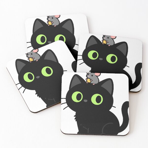 Item preview, Black Cat and Mouse Friend Icon designed and sold by IllumeInk.