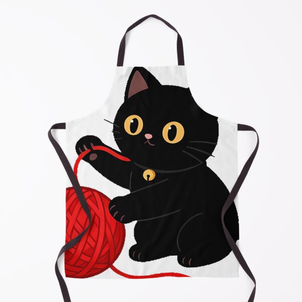 Item preview, Black Cat Red Yarn Ball Icon designed and sold by IllumeInk.