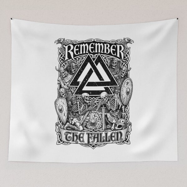 Item preview, Viking Valknut Remember The Fallen Skeleton Warriors designed and sold by GrandeDuc.