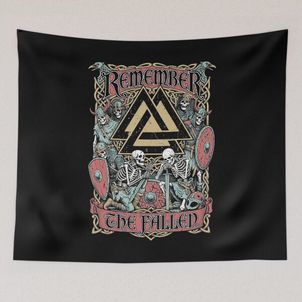 Item preview, Viking Valknut Remember The Fallen Skeleton Warriors designed and sold by GrandeDuc.