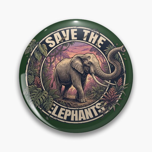 Artikelvorschau, Save The Elephants Wildlife Conservation Jungle Badge Design entworfen und verkauft von artscripts.