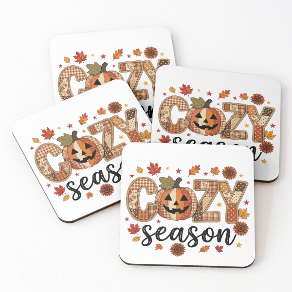 Item preview, Cozy Season Patchwork Pumpkin Fall Autumn Leaves Retro Typography Graphic designed and sold by raedattia.