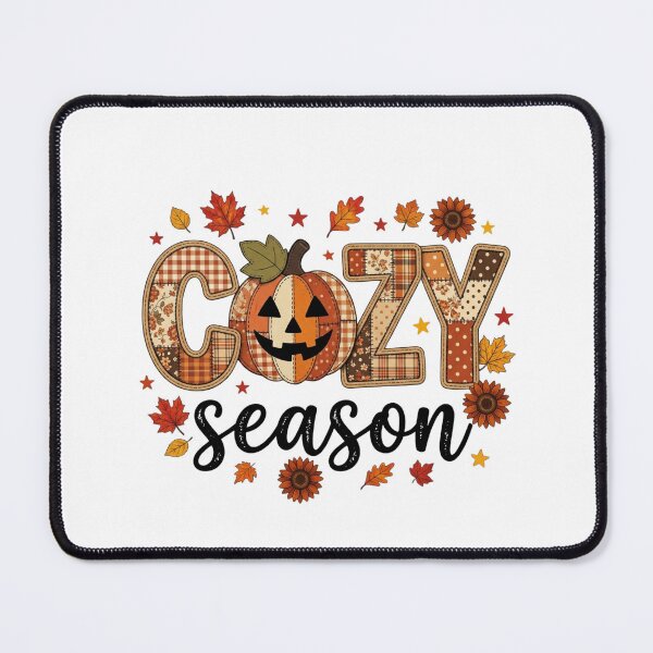 Item preview, Cozy Season Patchwork Pumpkin Fall Autumn Leaves Retro Typography Graphic designed and sold by raedattia.