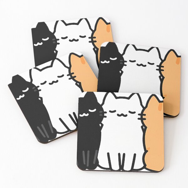 Item preview, Cat Trio Black White Orange Icon designed and sold by IllumeInk.