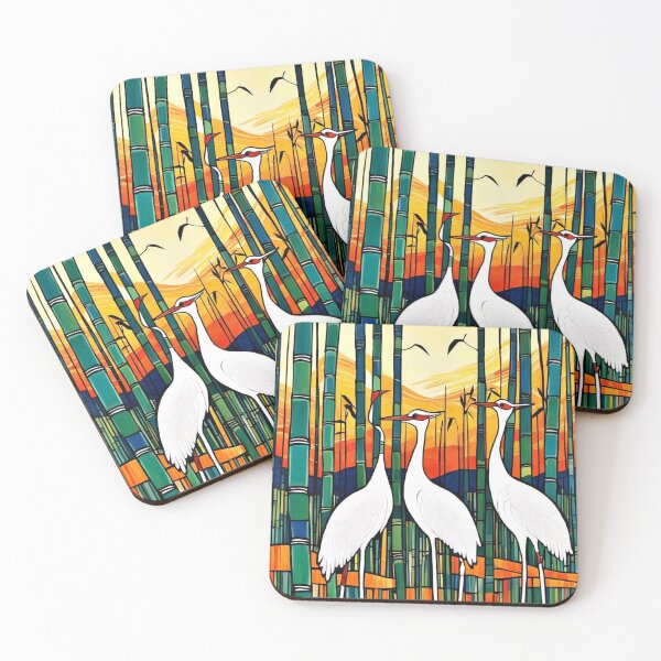 Item preview, White Cranes in Bamboo Forest designed and sold by George Hutton Hunter.