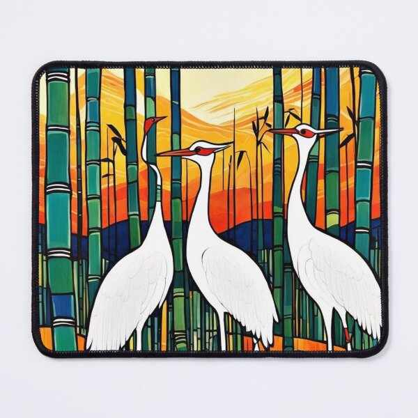 Item preview, White Cranes in Bamboo Forest designed and sold by George Hutton Hunter.