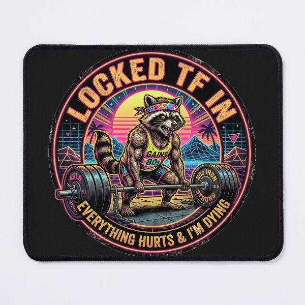 Item preview, Jimothy Raccoon - Locked In Gym Grit designed and sold by SisuPrintsCo.
