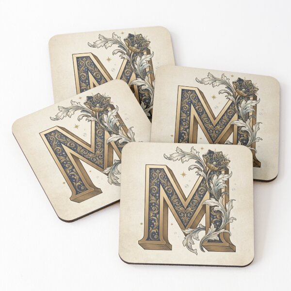Item preview, Letter M - Vintage Celestial Botanical Alphabet Poster designed and sold by TheMinimalFrame.