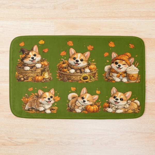 Item preview, Cute Autumn Corgi Collection | Cozy Fall Puppies & Pumpkin Season Vintage Design designed and sold by KAM-KAM-STORE.