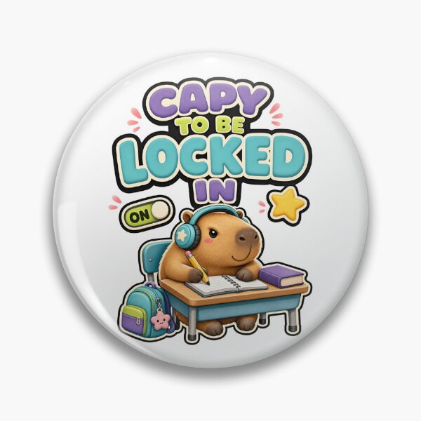 Item preview, Back to School: Capybara Locked-In Study Mode designed and sold by Fenay Designs.