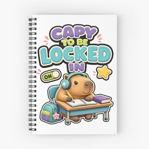 Item preview, Back to School: Capybara Locked-In Study Mode designed and sold by Fenay Designs.