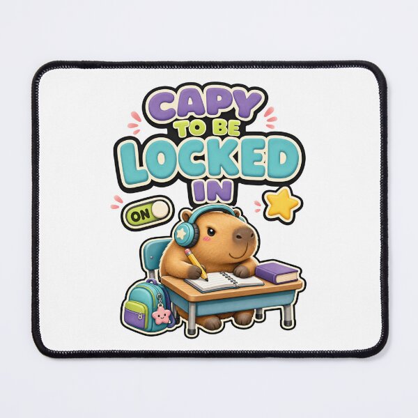 Item preview, Back to School: Capybara Locked-In Study Mode designed and sold by Fenay Designs.