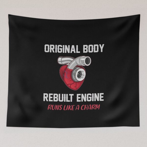 Item preview, Original Body, Rebuilt Engine – Turbo Heart Funny Mechanic & Car Enthusiast Design designed and sold by Gbriel3.