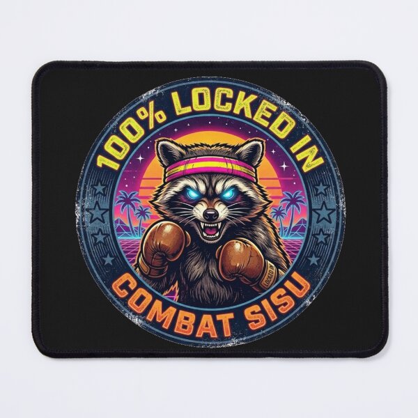 Item preview, Jimothy Raccoon - Combat Sisu Locked In designed and sold by SisuPrintsCo.