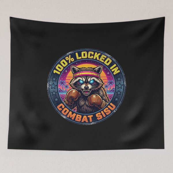 Item preview, Jimothy Raccoon - Combat Sisu Locked In designed and sold by SisuPrintsCo.