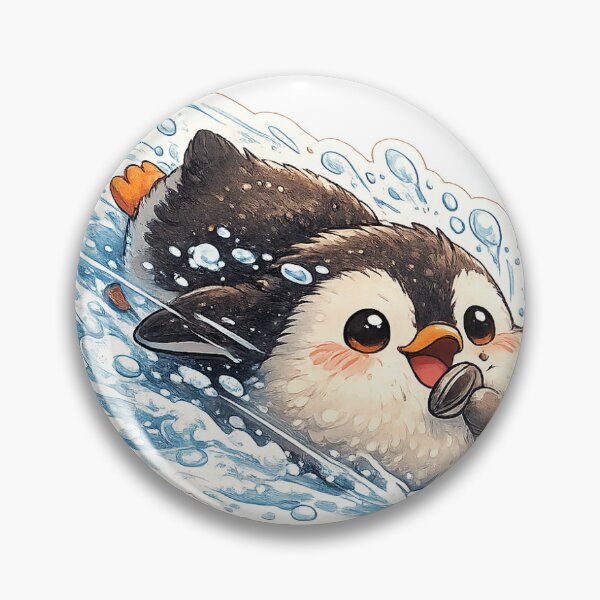 Item preview, Cute Penguin Sliding on Ice designed and sold by InkPixell.