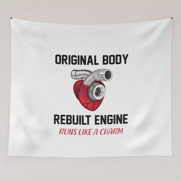 Item preview,  Original Body, Rebuilt Engine – Turbo Heart Funny Mechanic & Car Enthusiast Design designed and sold by Gbriel3.