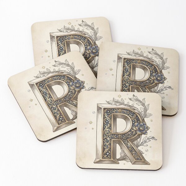 Item preview, Letter R - Vintage Celestial Botanical Alphabet Poster designed and sold by TheMinimalFrame.