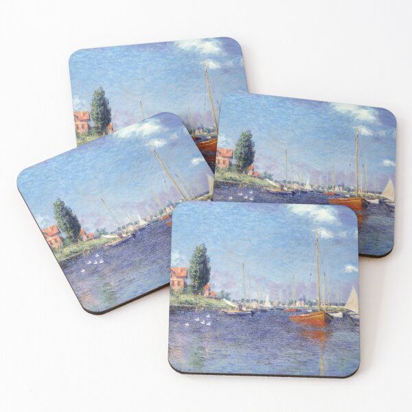 Item preview, Red Boats at Argenteuil Claude Monet art designed and sold by ArtUnova.