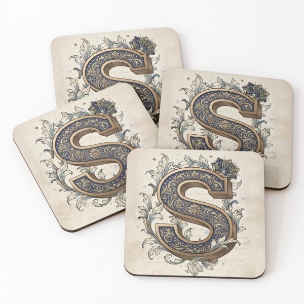 Item preview, Letter S - Vintage Celestial Botanical Alphabet Poster designed and sold by TheMinimalFrame.